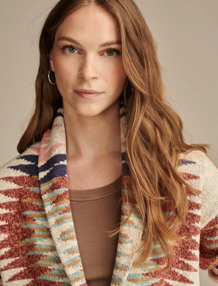 Southwestern Cardigan Multi Southwest Print Women Lucky Brand Sweaters and Sweatshirts