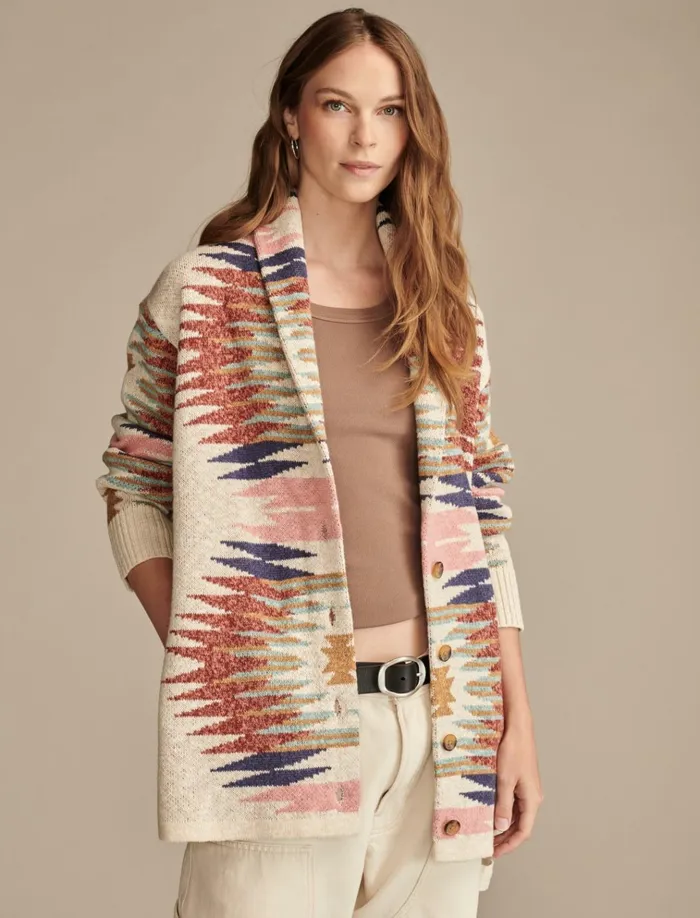 Southwestern Cardigan Multi Southwest Print Women Lucky Brand Sweaters and Sweatshirts