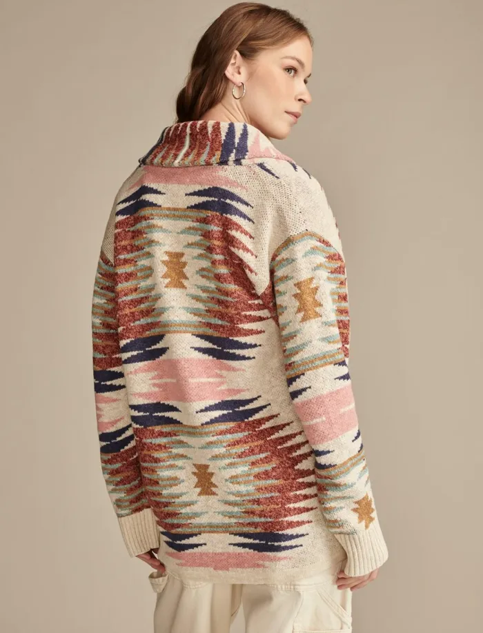 Southwestern Cardigan Multi Southwest Print Women Lucky Brand Sweaters and Sweatshirts