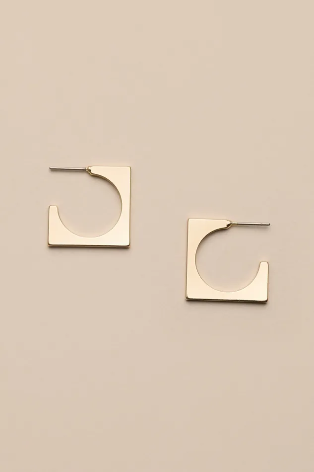 Square Hoop Earrings Gold Women Lucky Brand Jewelry