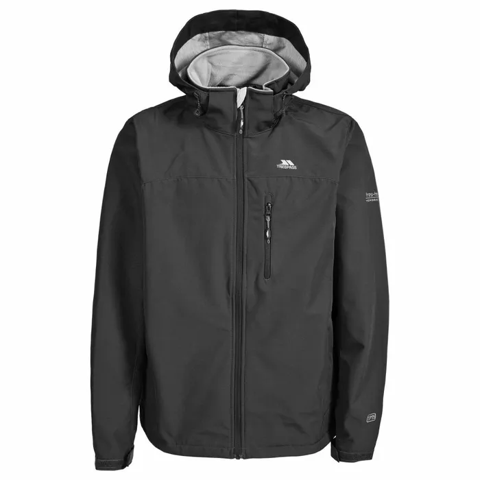 Stanford Hooded Softshell Jacket Black Men Trespass Softshell Jackets