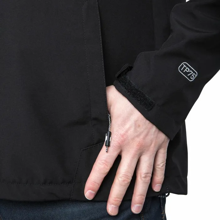 Stanford Hooded Softshell Jacket Black Men Trespass Softshell Jackets