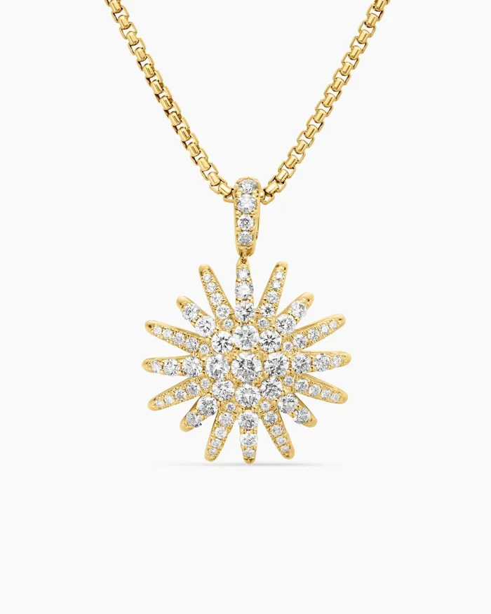 Starburst Pendant Necklace In 18K Yellow Gold With Diamonds 20mm Women David Yurman Pendant Starburst Pendant Necklace In 18K Yellow Gold With Diamonds 20mm Women David Yurman Pendant