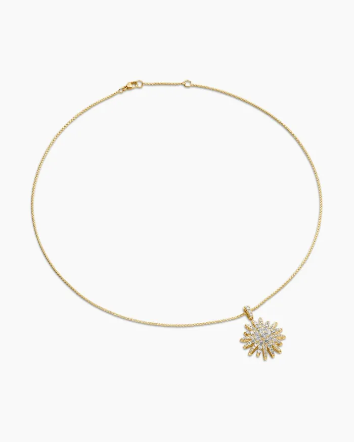 Starburst Pendant Necklace In 18K Yellow Gold With Diamonds 20mm Women David Yurman Pendant Starburst Pendant Necklace In 18K Yellow Gold With Diamonds 20mm Women David Yurman Pendant