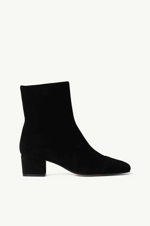 STAUD AIMEE SHORT BOOT Black Suede Women Boots