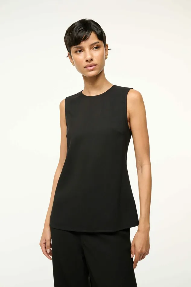 STAUD BRONTE TOP Black Women Tops STAUD BRONTE TOP Black Women Tops