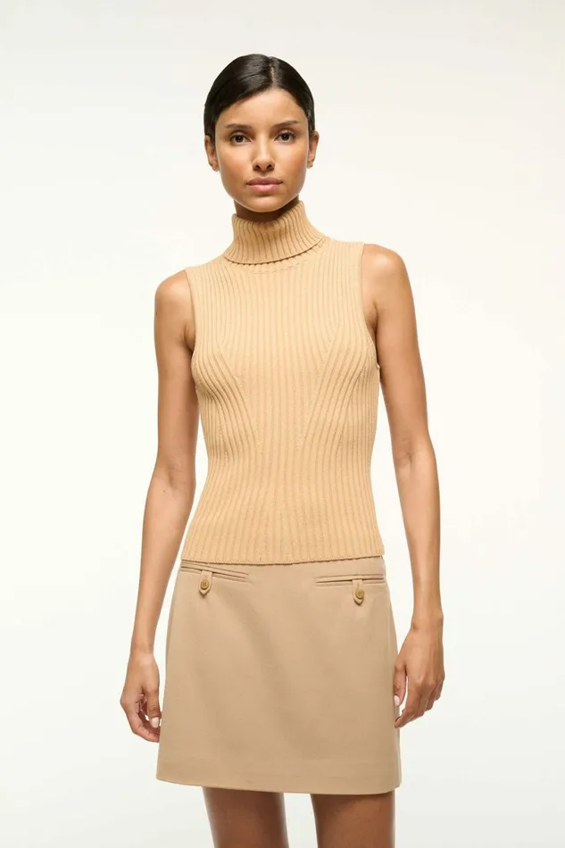 STAUD CALLUM TOP Camel Women Tops
