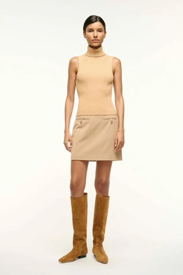 STAUD CALLUM TOP Camel Women Tops
