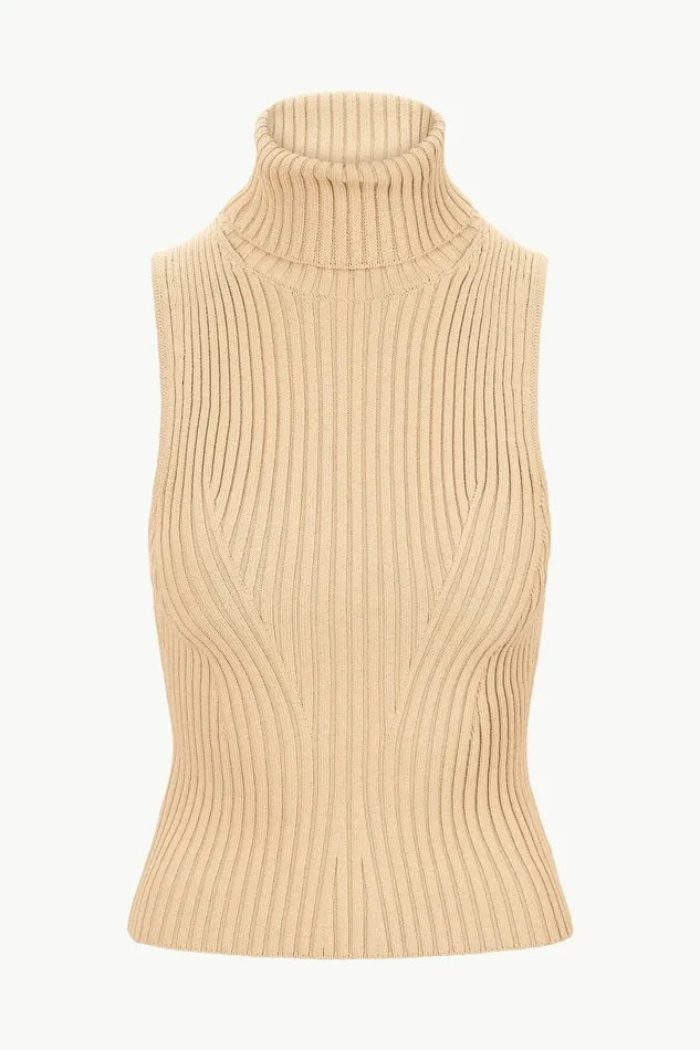 STAUD CALLUM TOP Camel Women Tops