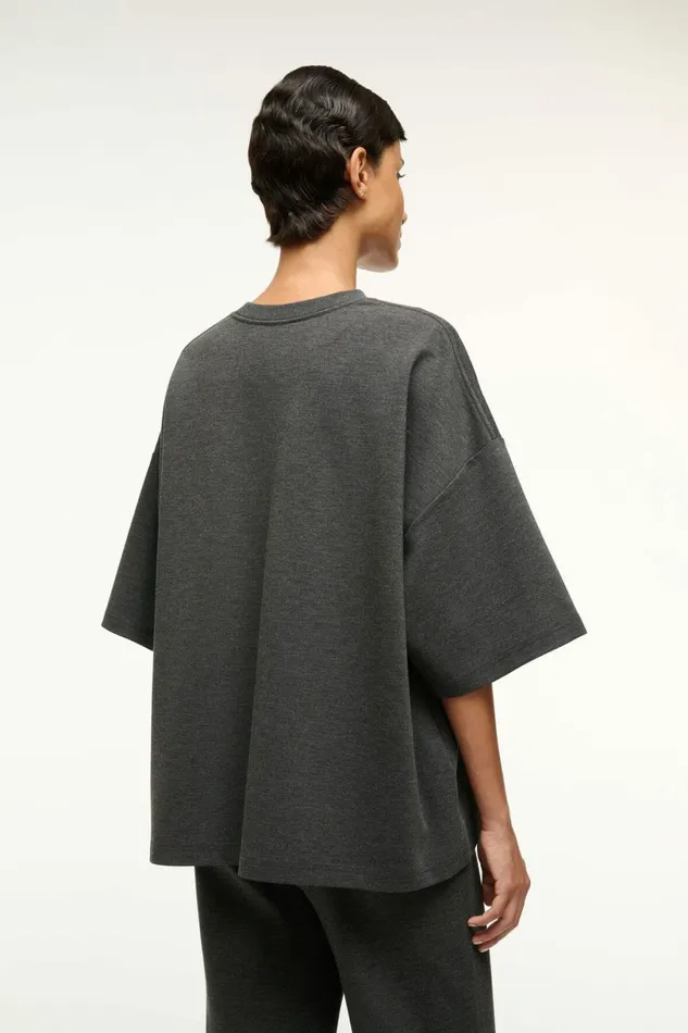 STAUD CAPSULE TOP Heather Grey Women Tops STAUD CAPSULE TOP Heather Grey Women Tops