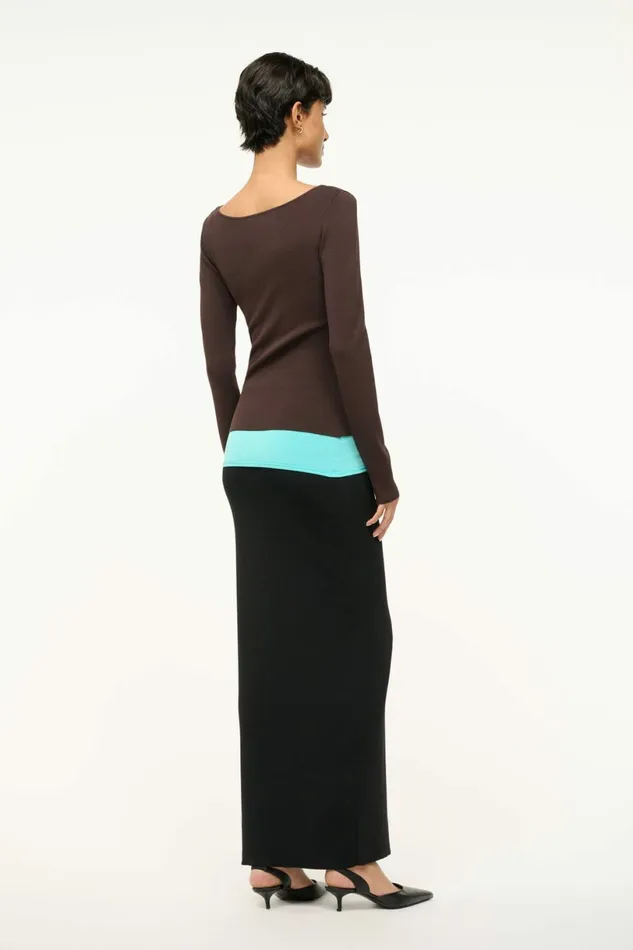 STAUD CARILO DRESS Earth Aqua Black Women Dresses STAUD CARILO DRESS Earth Aqua Black Women Dresses