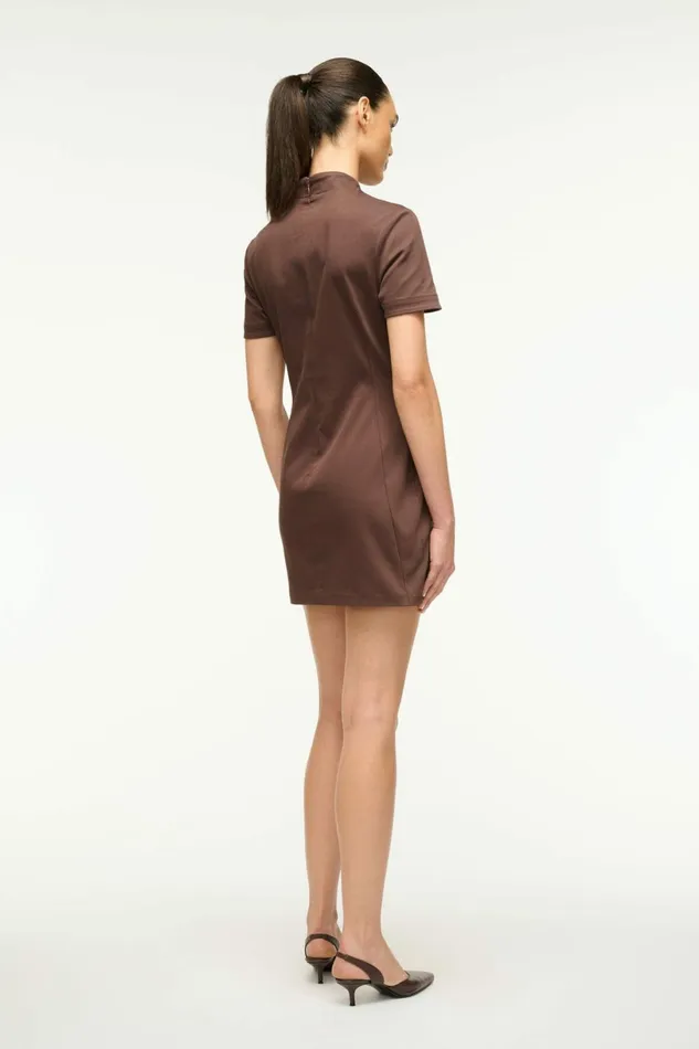 STAUD CASS DRESS Dark Chocolate Women Dresses