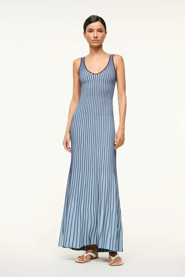 STAUD CLARETTA DRESS Navy Clear Blue Women Dresses