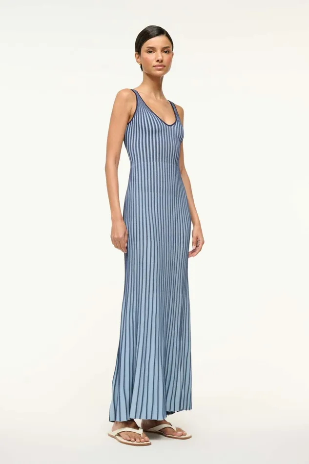 STAUD CLARETTA DRESS Navy Clear Blue Women Dresses STAUD CLARETTA DRESS Navy Clear Blue Women Dresses