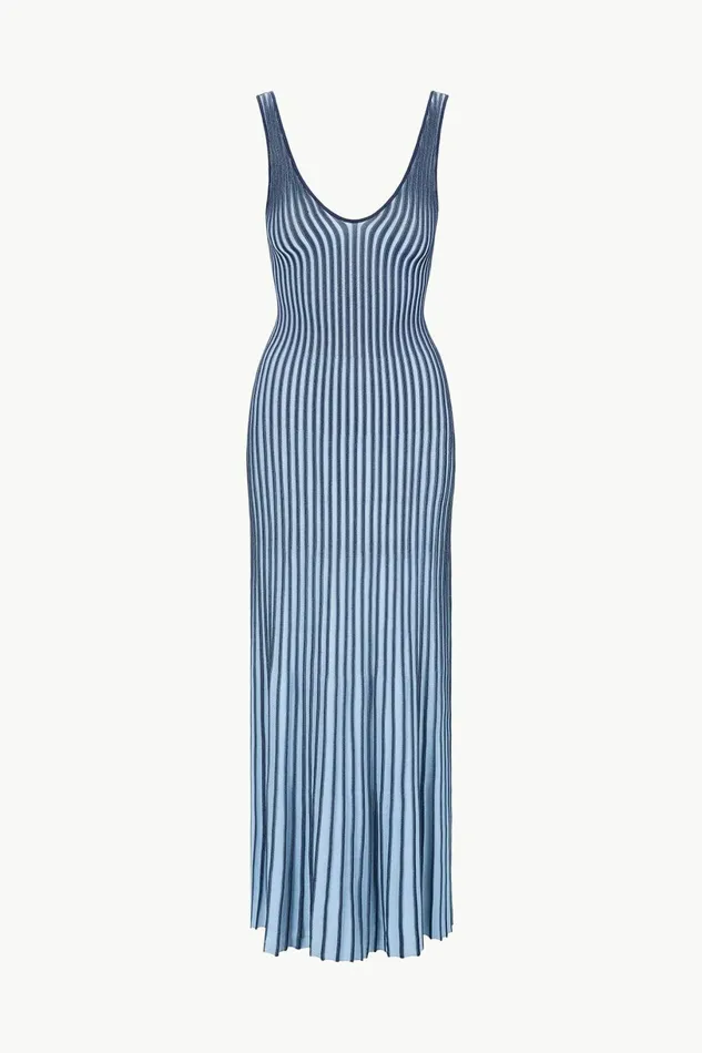 STAUD CLARETTA DRESS Navy Clear Blue Women Dresses STAUD CLARETTA DRESS Navy Clear Blue Women Dresses