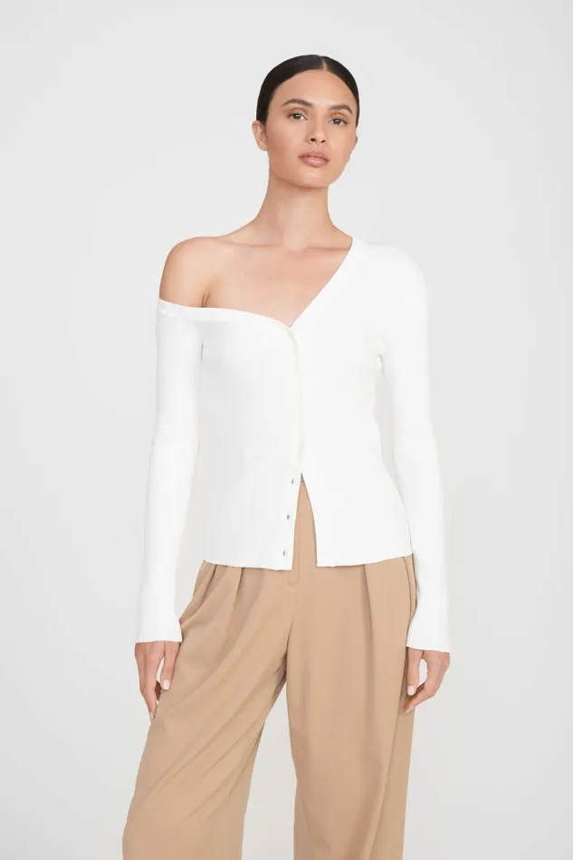 STAUD CRAFTSMAN SWEATER Ivory Women Tops