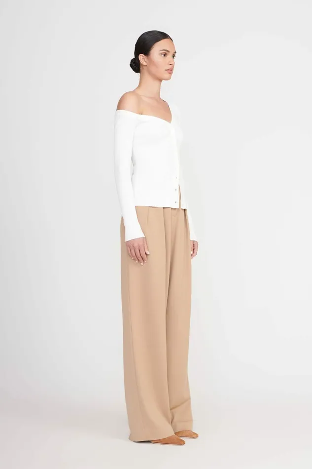 STAUD CRAFTSMAN SWEATER Ivory Women Tops