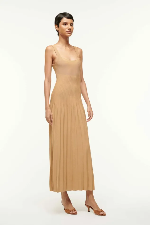 STAUD ELLISON DRESS Camel Women Dresses STAUD ELLISON DRESS Camel Women Dresses
