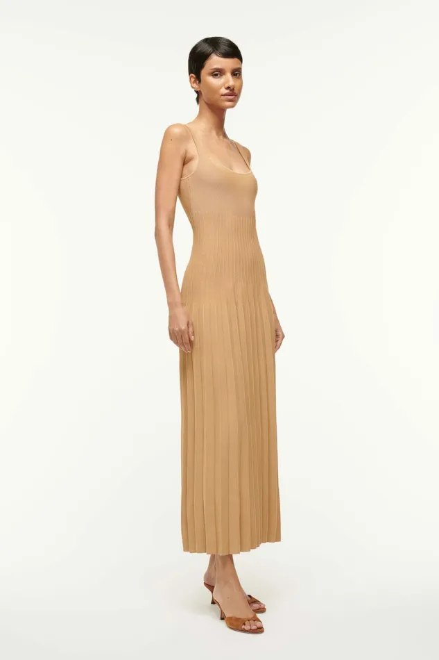 STAUD ELLISON DRESS Camel Women Dresses STAUD ELLISON DRESS Camel Women Dresses