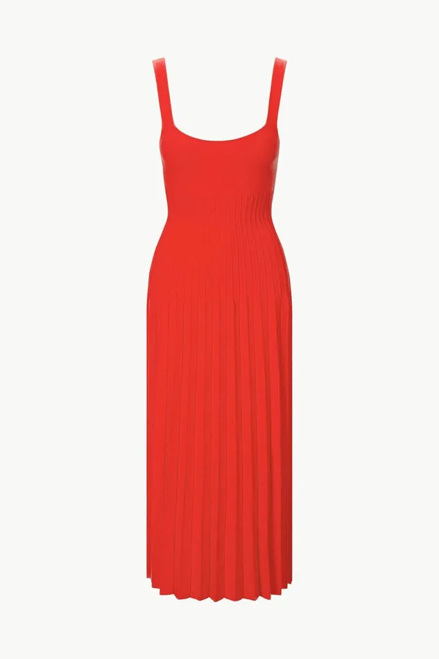 STAUD ELLISON DRESS Red Rose Women Dresses