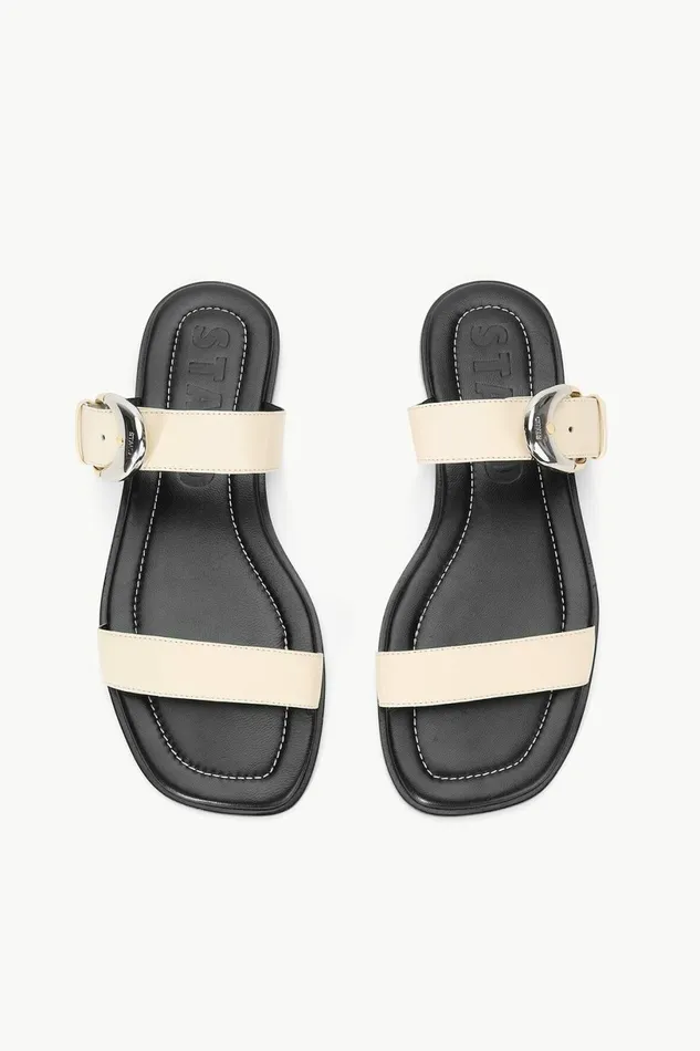 STAUD HARLOW FLAT SANDAL Cream Women Swim STAUD HARLOW FLAT SANDAL Cream Women Swim