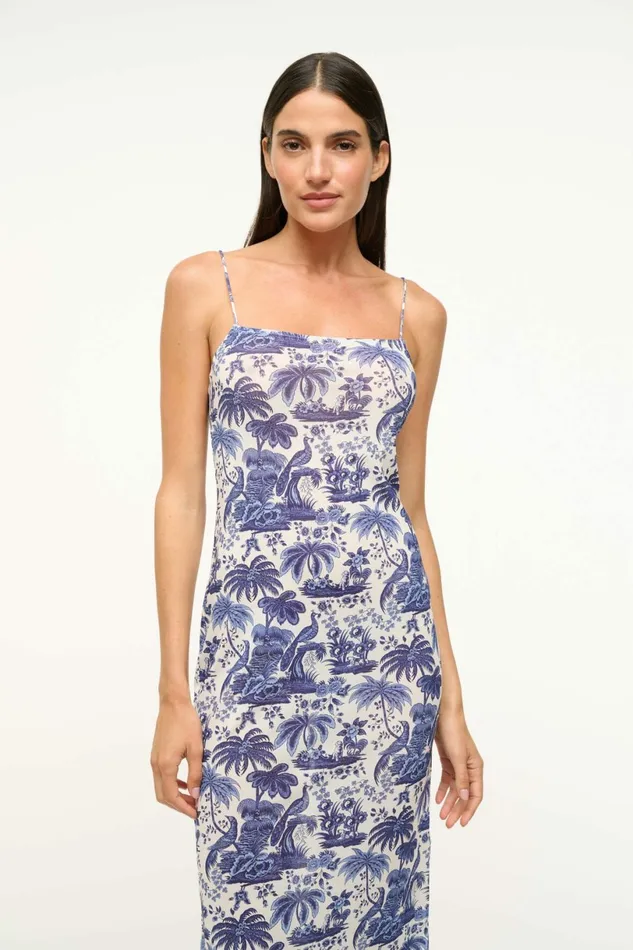 STAUD HASTINGS COVERUP DRESS Blue Toile Women Swim