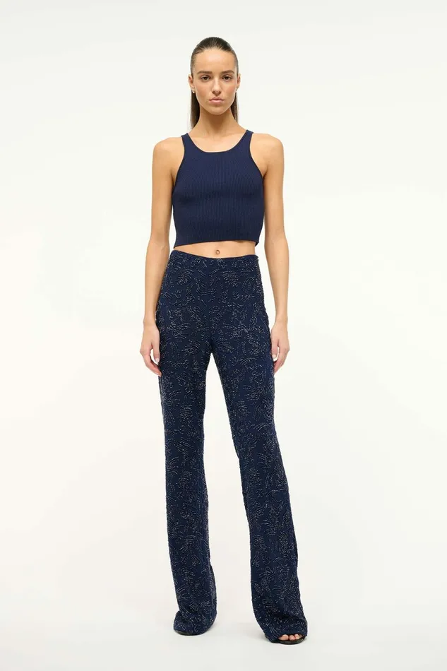 STAUD IBISCO CROPPED TANK Navy Women Tops