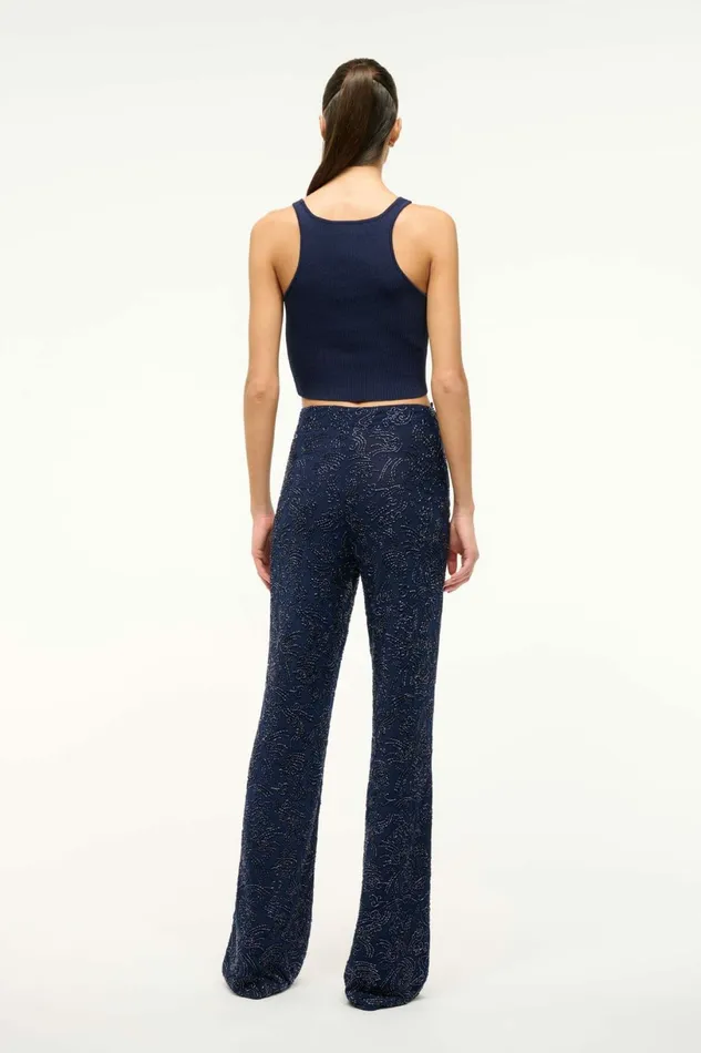 STAUD IBISCO CROPPED TANK Navy Women Tops STAUD IBISCO CROPPED TANK Navy Women Tops