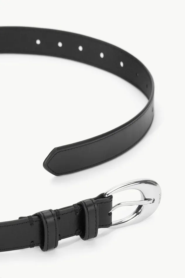 STAUD MOON BUCKLE BELT 8211 26MM Black Silver Women Essentials STAUD MOON BUCKLE BELT 8211 26MM Black Silver Women Essentials
