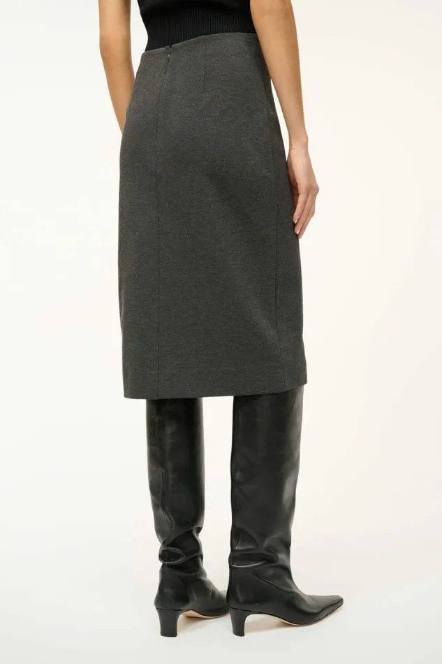 STAUD PASCALE PENCIL SKIRT Heather Grey Women Skirts STAUD PASCALE PENCIL SKIRT Heather Grey Women Skirts