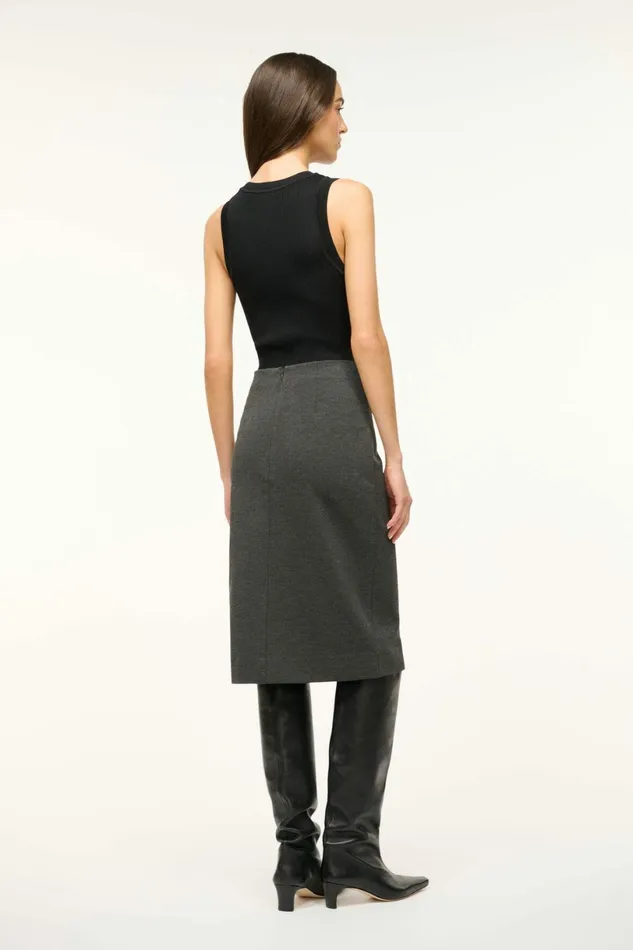 STAUD PASCALE PENCIL SKIRT Heather Grey Women Skirts STAUD PASCALE PENCIL SKIRT Heather Grey Women Skirts