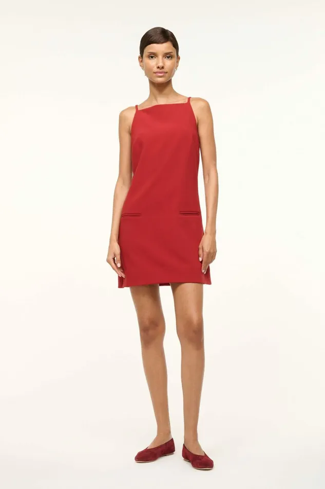STAUD RHYTHM DRESS Rouge Women Dresses