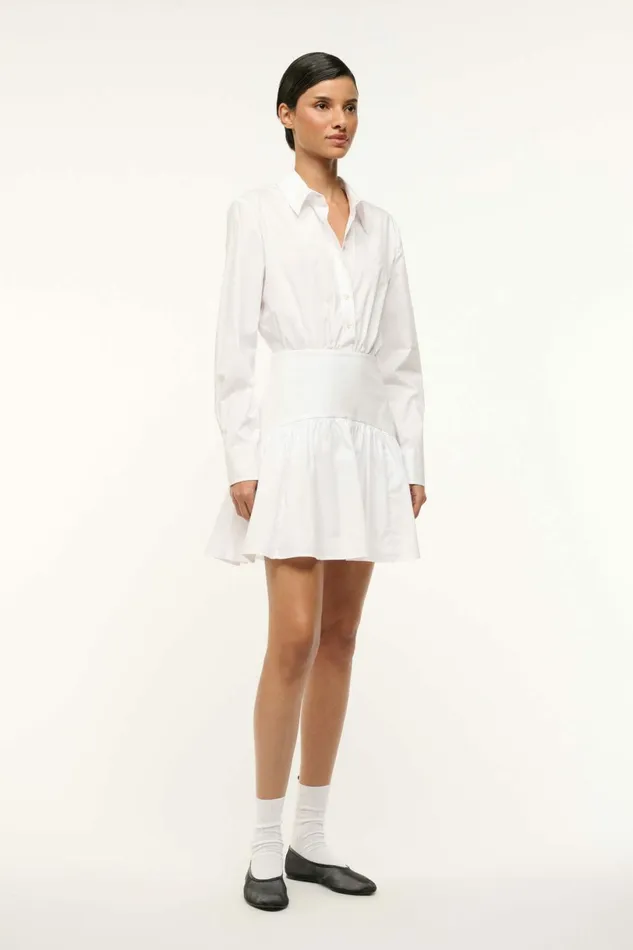 STAUD ROCCO MINI DRESS White Women Dresses STAUD ROCCO MINI DRESS White Women Dresses