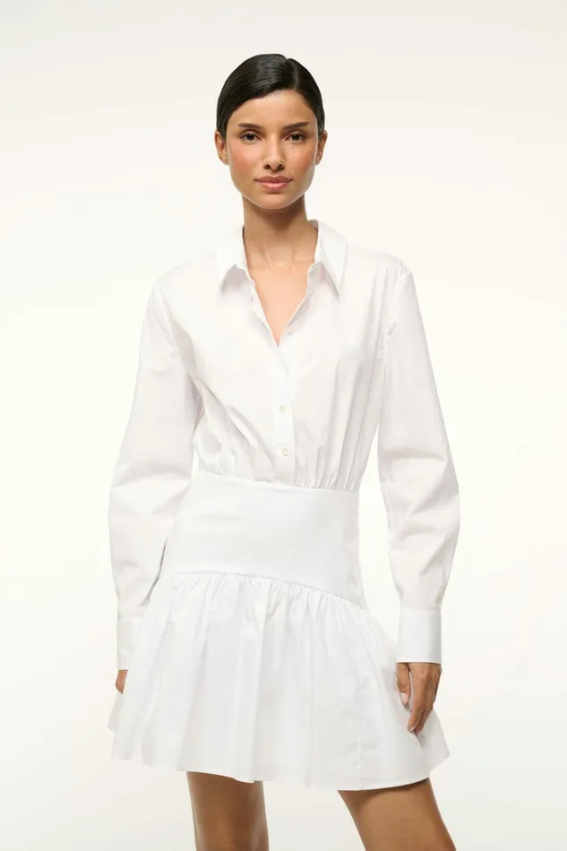 STAUD ROCCO MINI DRESS White Women Dresses STAUD ROCCO MINI DRESS White Women Dresses