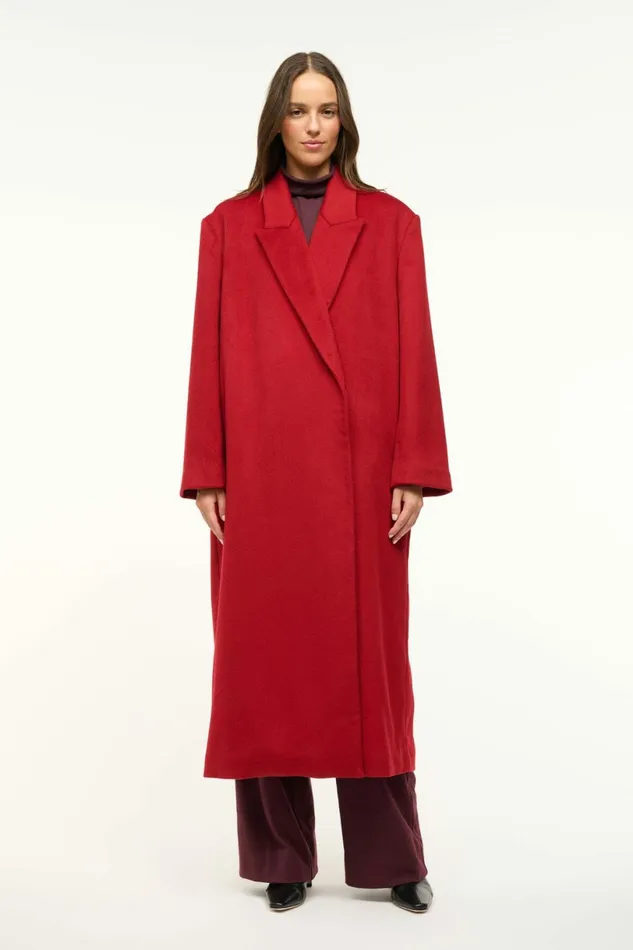 STAUD SERGE COAT Rouge Women Outerwear and Jackets