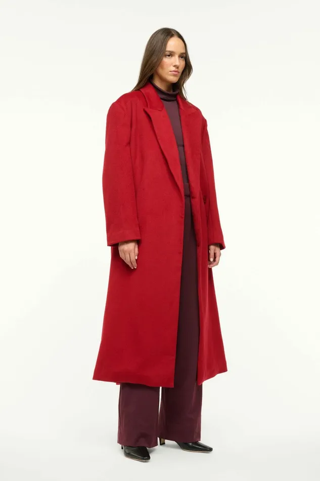 STAUD SERGE COAT Rouge Women Outerwear and Jackets STAUD SERGE COAT Rouge Women Outerwear and Jackets