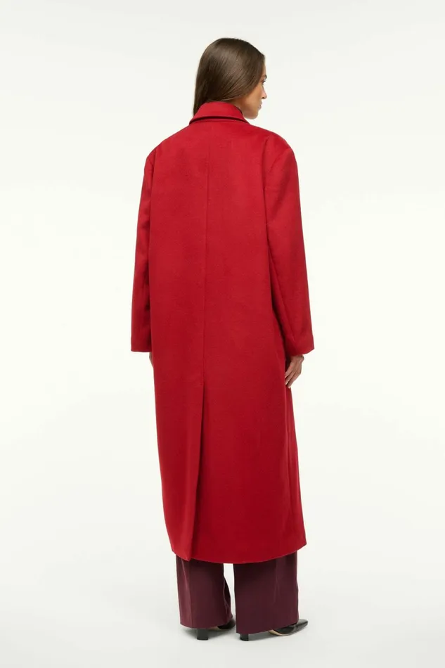 STAUD SERGE COAT Rouge Women Outerwear and Jackets STAUD SERGE COAT Rouge Women Outerwear and Jackets