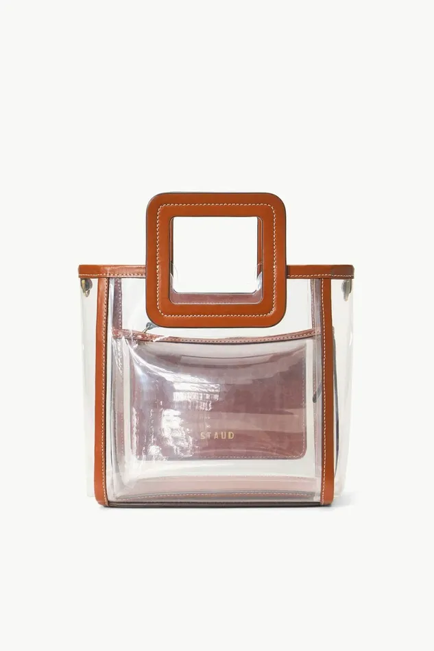 STAUD THE STADIUM MINI SHIRLEY BAG Clear Tan Women Crossbody