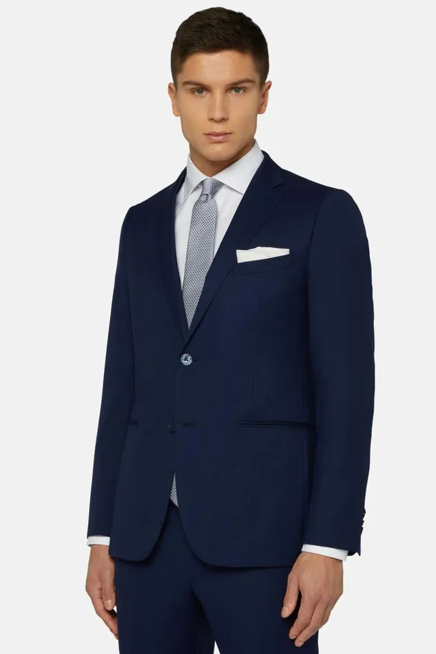 Suits Men Boggi Milano Micro Fancy Wool Suit Style Young Navy Blue Suits Men Boggi Milano Micro Fancy Wool Suit Style Young Navy Blue