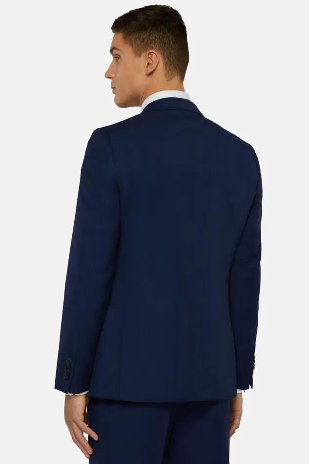 Suits Men Boggi Milano Micro Fancy Wool Suit Style Young Navy Blue Suits Men Boggi Milano Micro Fancy Wool Suit Style Young Navy Blue