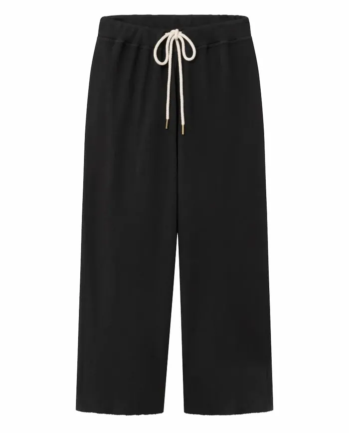 Sweatpants Women The Great The Wide Leg Cropped Sweatpant Almost Black Sweatpants Women The Great The Wide Leg Cropped Sweatpant Almost Black