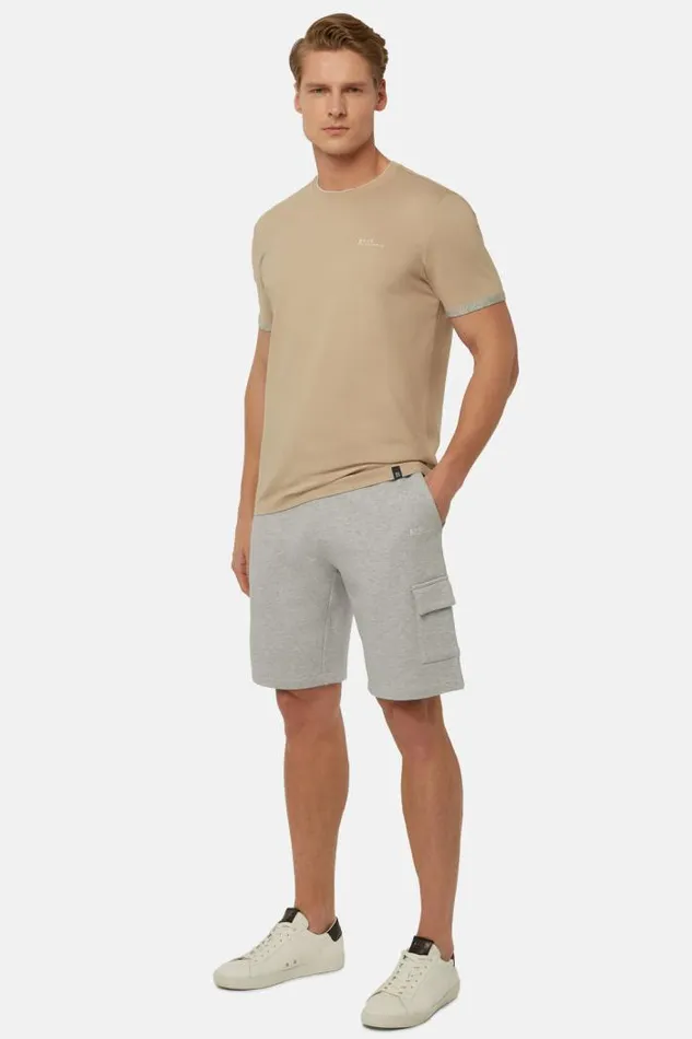 Sweatshirts And Joggers Men Boggi Milano Recycled Cotton Blend Bermuda Shorts Grey Sweatshirts And Joggers Men Boggi Milano Recycled Cotton Blend Bermuda Shorts Grey