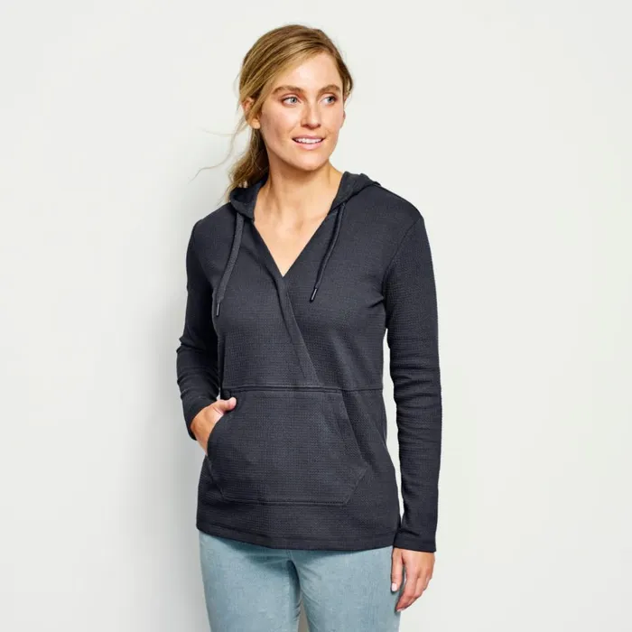 Sweatshirts Women Orvis LivedIn Waffle Hooded Wrap Sweatshirt Carbon