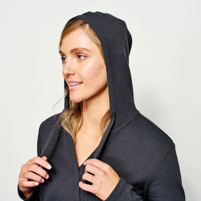 Sweatshirts Women Orvis LivedIn Waffle Hooded Wrap Sweatshirt Carbon