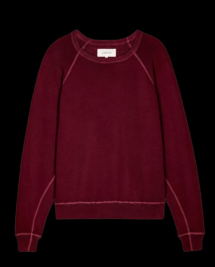 Sweatshirts Women The Great The College Sweatshirt Solid Plum Sweatshirts Women The Great The College Sweatshirt Solid Plum