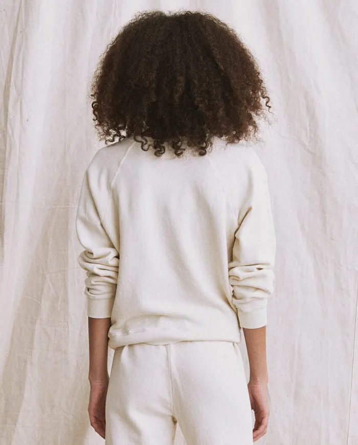Sweatshirts Women The Great The Shrunken Sweatshirt Washed White Sweatshirts Women The Great The Shrunken Sweatshirt Washed White