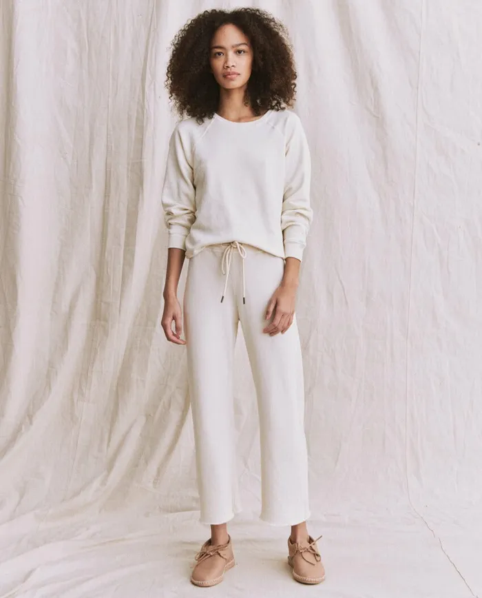 Sweatshirts Women The Great The Shrunken Sweatshirt Washed White Sweatshirts Women The Great The Shrunken Sweatshirt Washed White