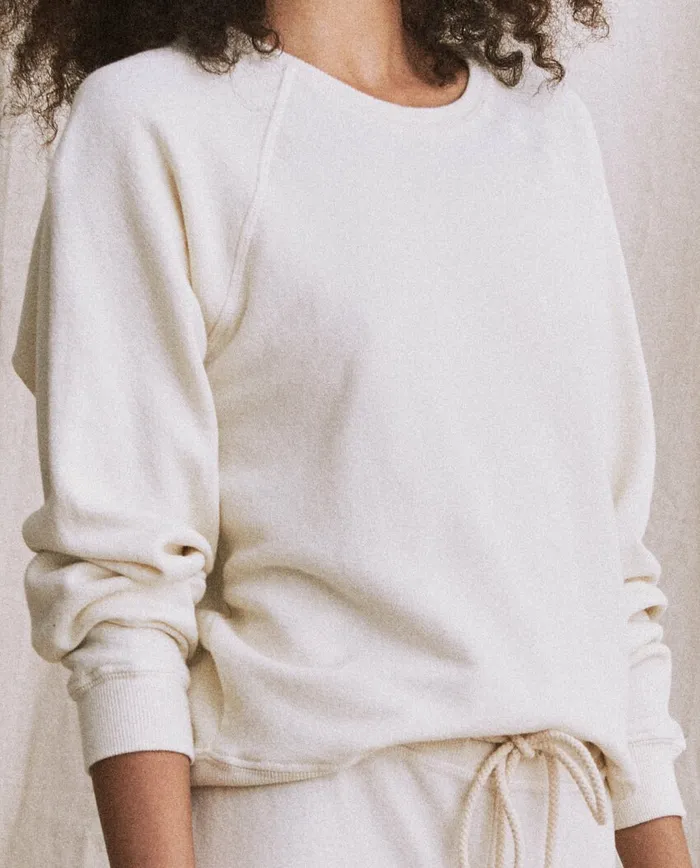 Sweatshirts Women The Great The Shrunken Sweatshirt Washed White Sweatshirts Women The Great The Shrunken Sweatshirt Washed White