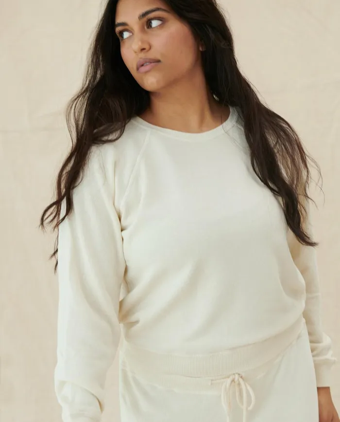 Sweatshirts Women The Great The Shrunken Sweatshirt Washed White Sweatshirts Women The Great The Shrunken Sweatshirt Washed White