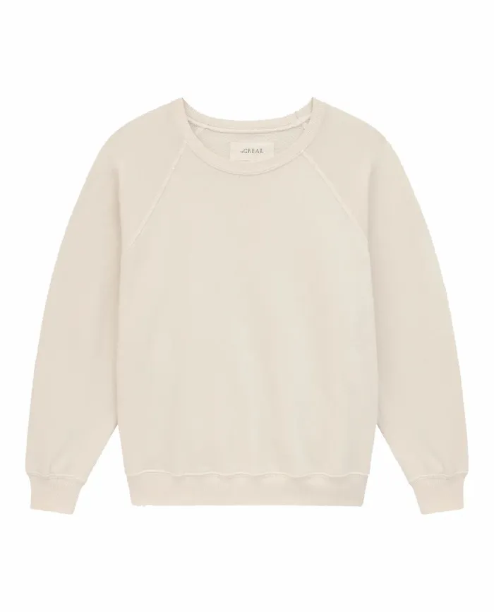 Sweatshirts Women The Great The Shrunken Sweatshirt Washed White Sweatshirts Women The Great The Shrunken Sweatshirt Washed White